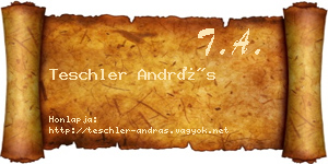 Teschler András névjegykártya